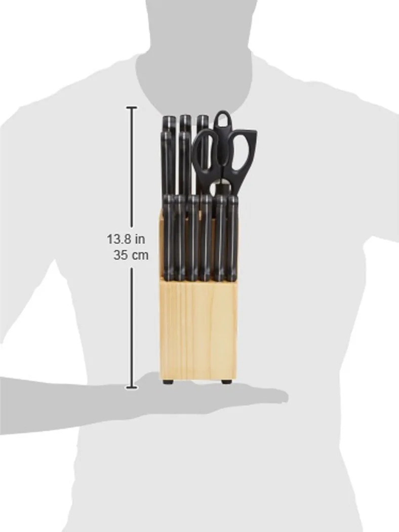Amazon Basics 14-Piece Kitchen Knife Set with Block — photo 6
