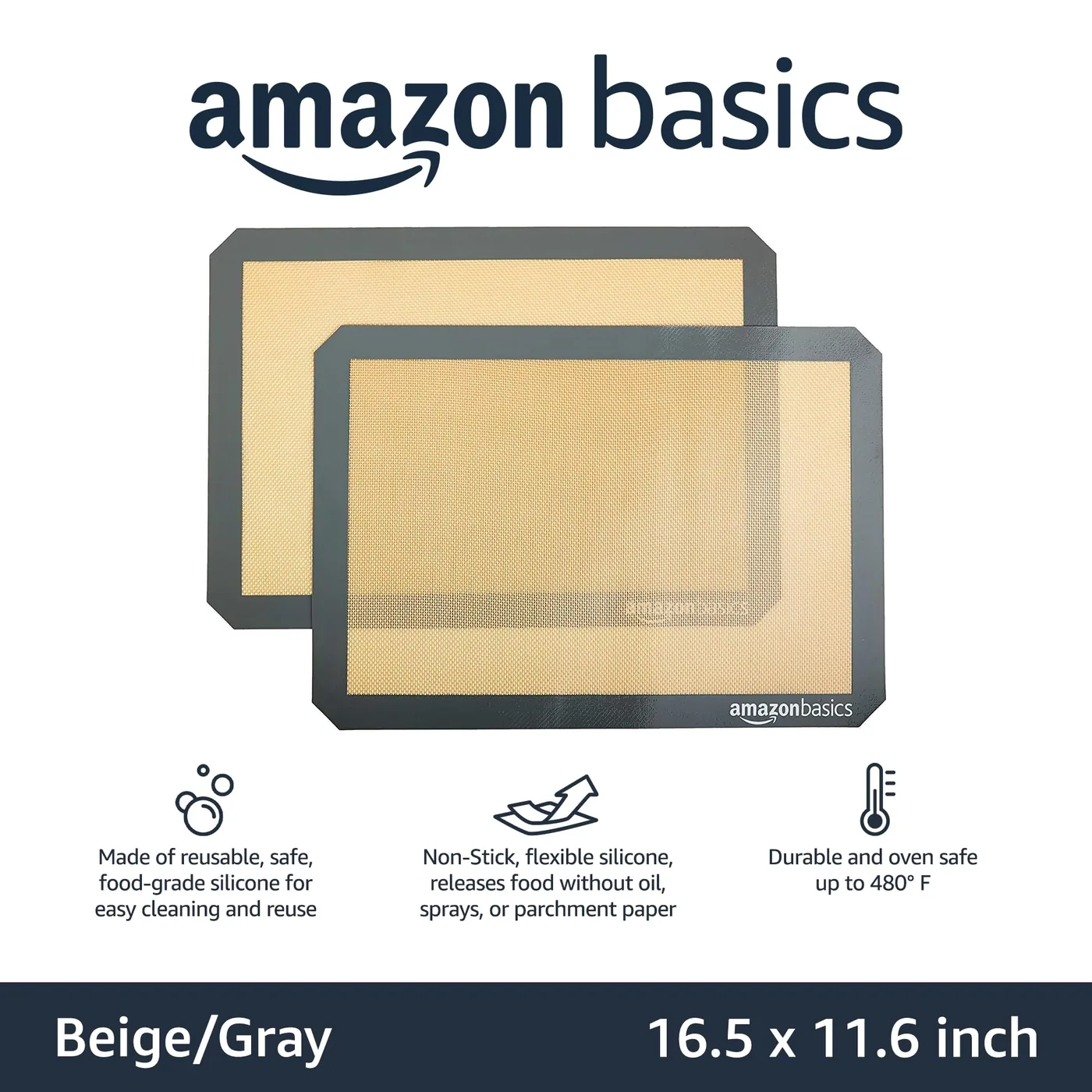 Amazon Basics Silicone Baking Mats, 2-Pack — photo 2